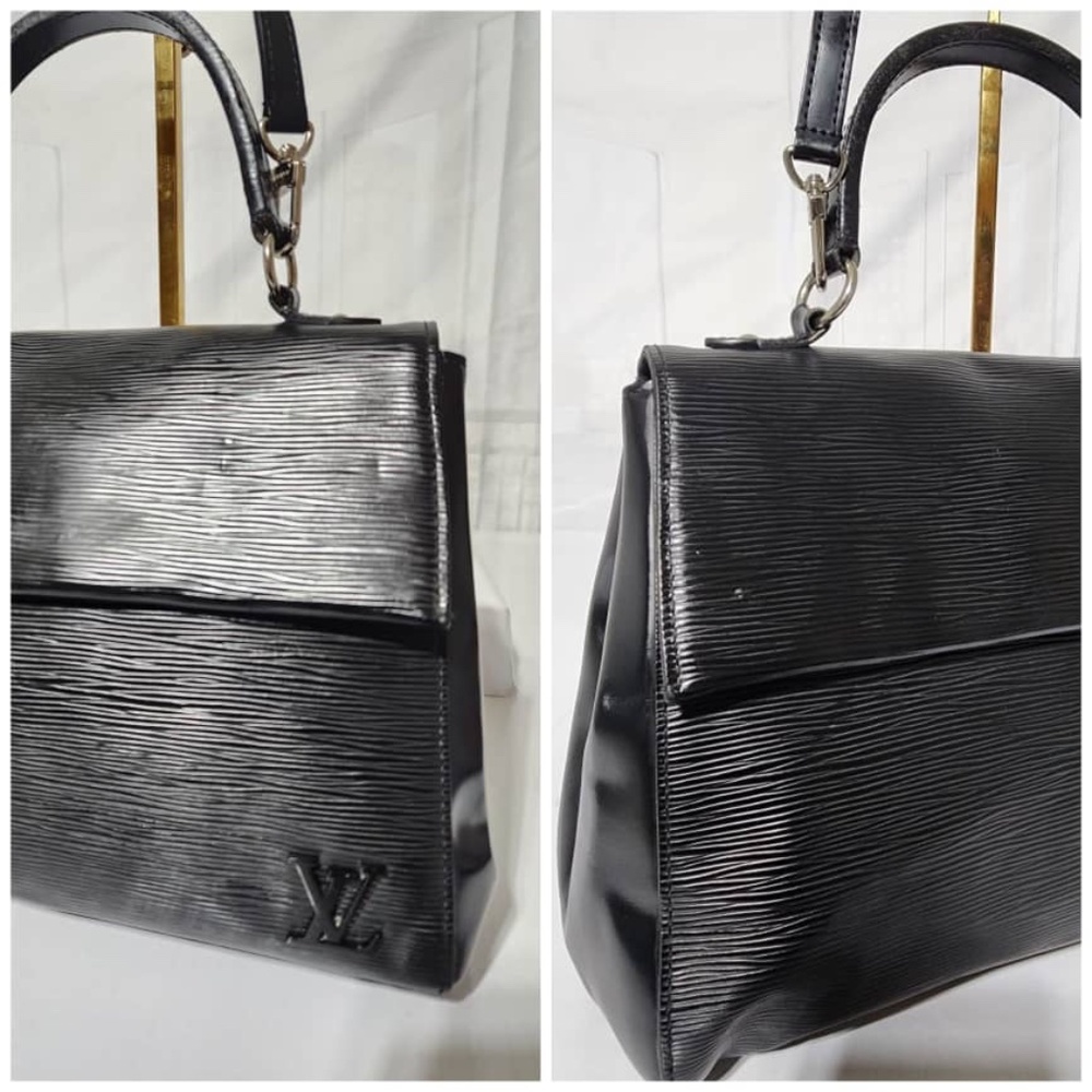 Authentic LOUIS VUITTON Epi Leather Cluny Satchel Bag Black - Picture 7 of 15